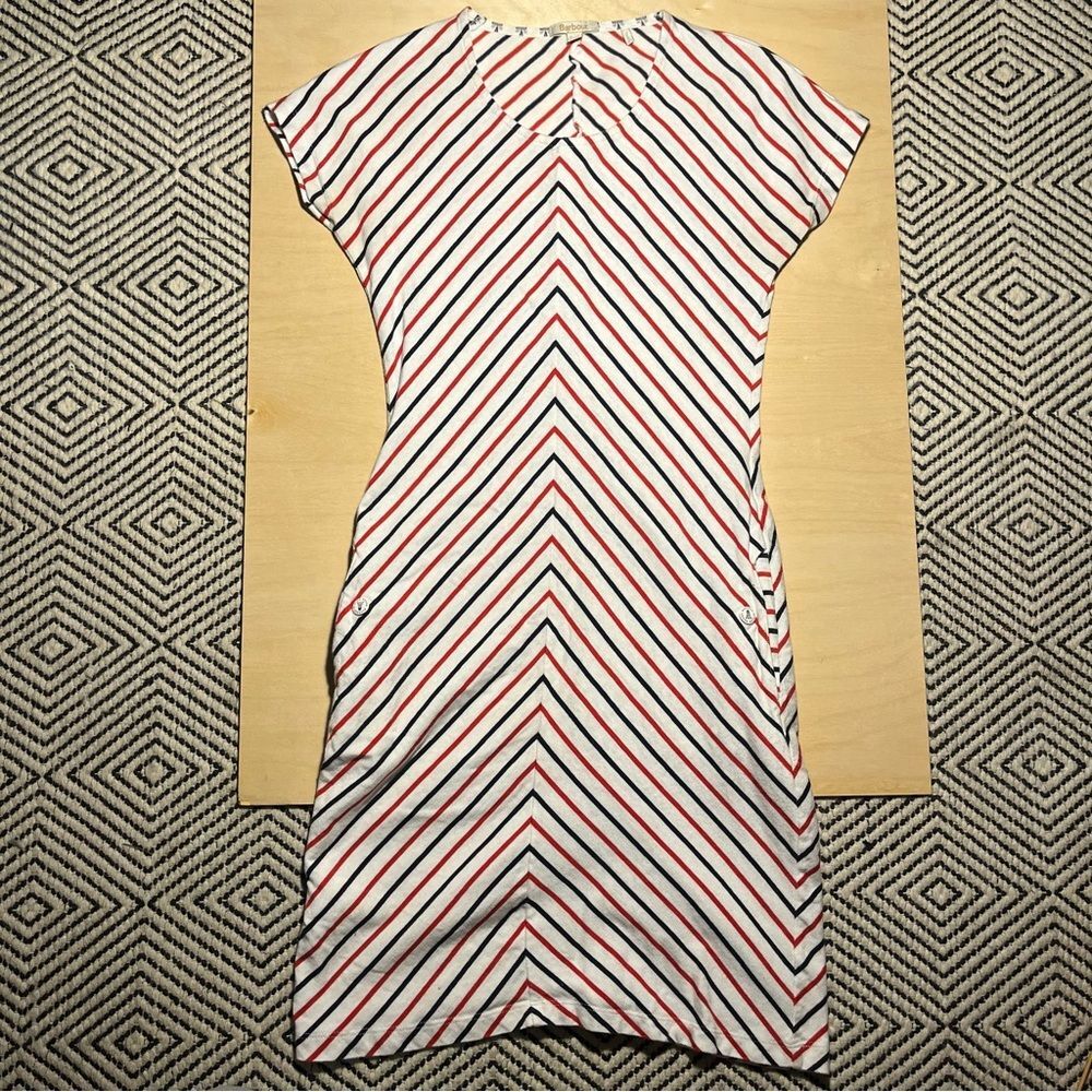 Barbour Whitmore Striped Red and White Dress